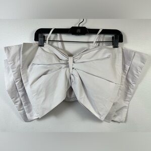 NWOT Truth NYC Giant White Bow Ruched Crop Top, Sz. MD